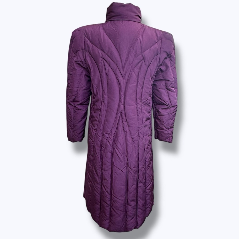 Vintage CBO Down Puffer Coat M Mauve Quilted Long Korea Winter Retro 80s Ski - Picture 4 of 14